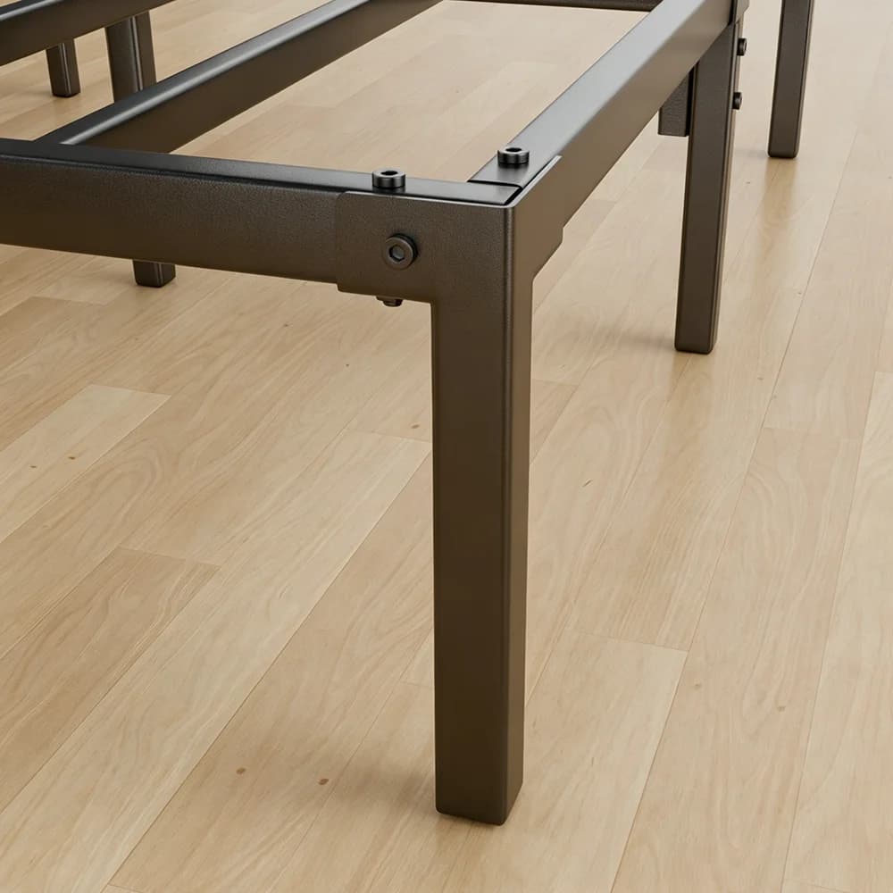 Heavy Duty Black Steel Metal Bed Frame Platform Base 14 Inch Storage Box Spring — image 5
