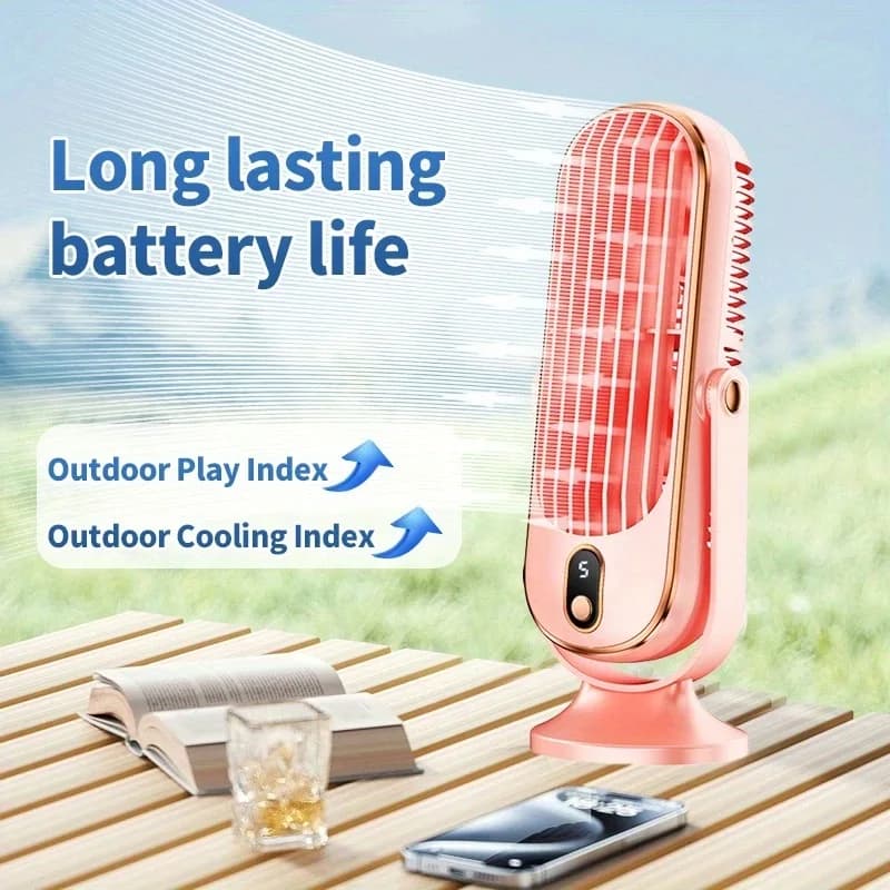Portable USB Battery Fan Dual Motor Large Desk Office Travel Camping Outdoor Fan — image 2