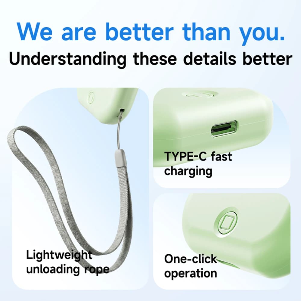 Handheld Mini Fan USB Rechargeable Portable Speed Adjustable New 1200mAh Small U — image 3