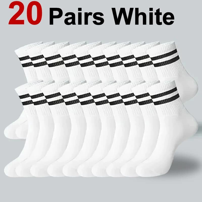 Sports Socks 5 10 20 Pairs Breathable Sweat Absorbing Round Neck New Neutral All — image 20