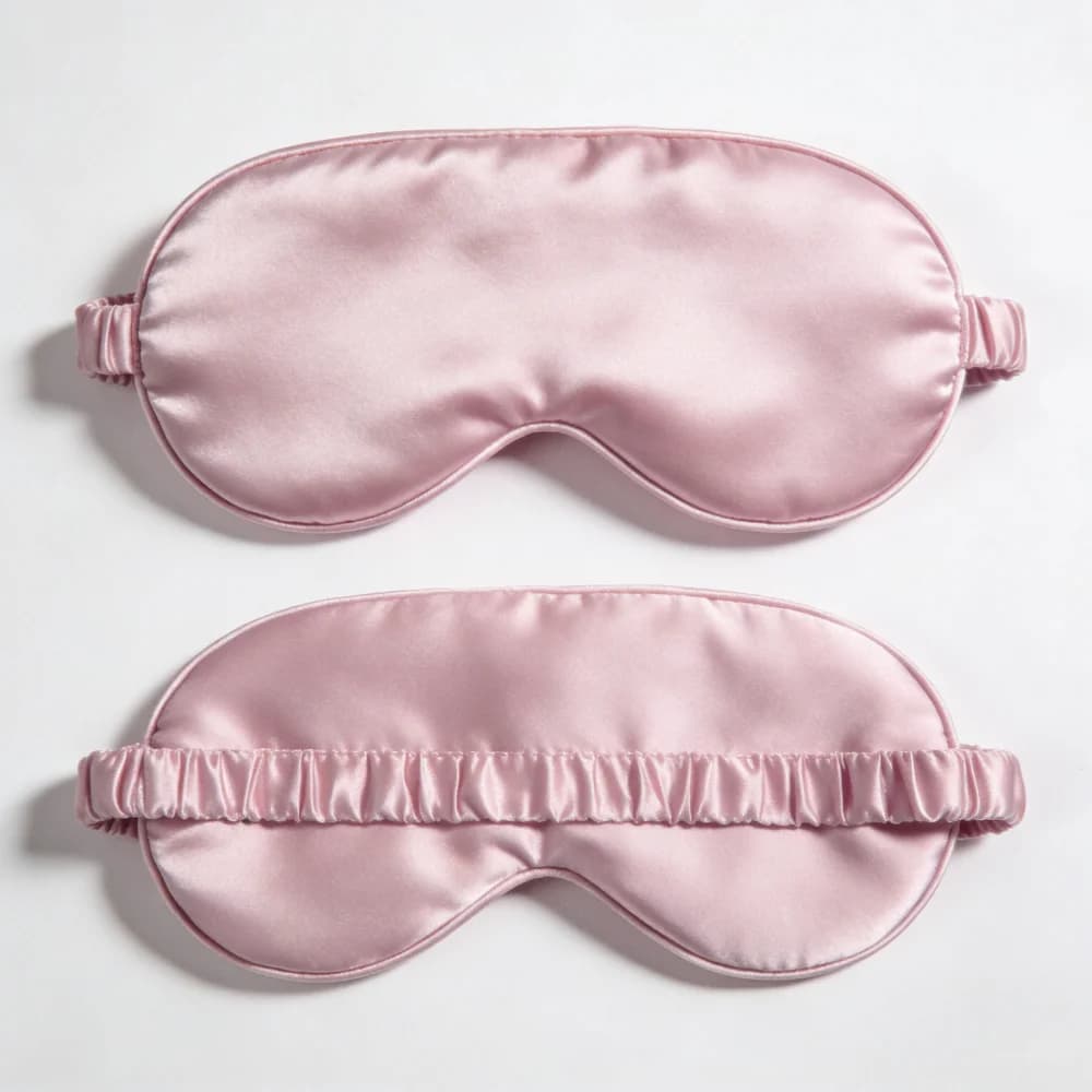 Silk Sleep Mask Eye Cover Blackout Breathable Travel Nap New 2pcs Masks Double U — image 8