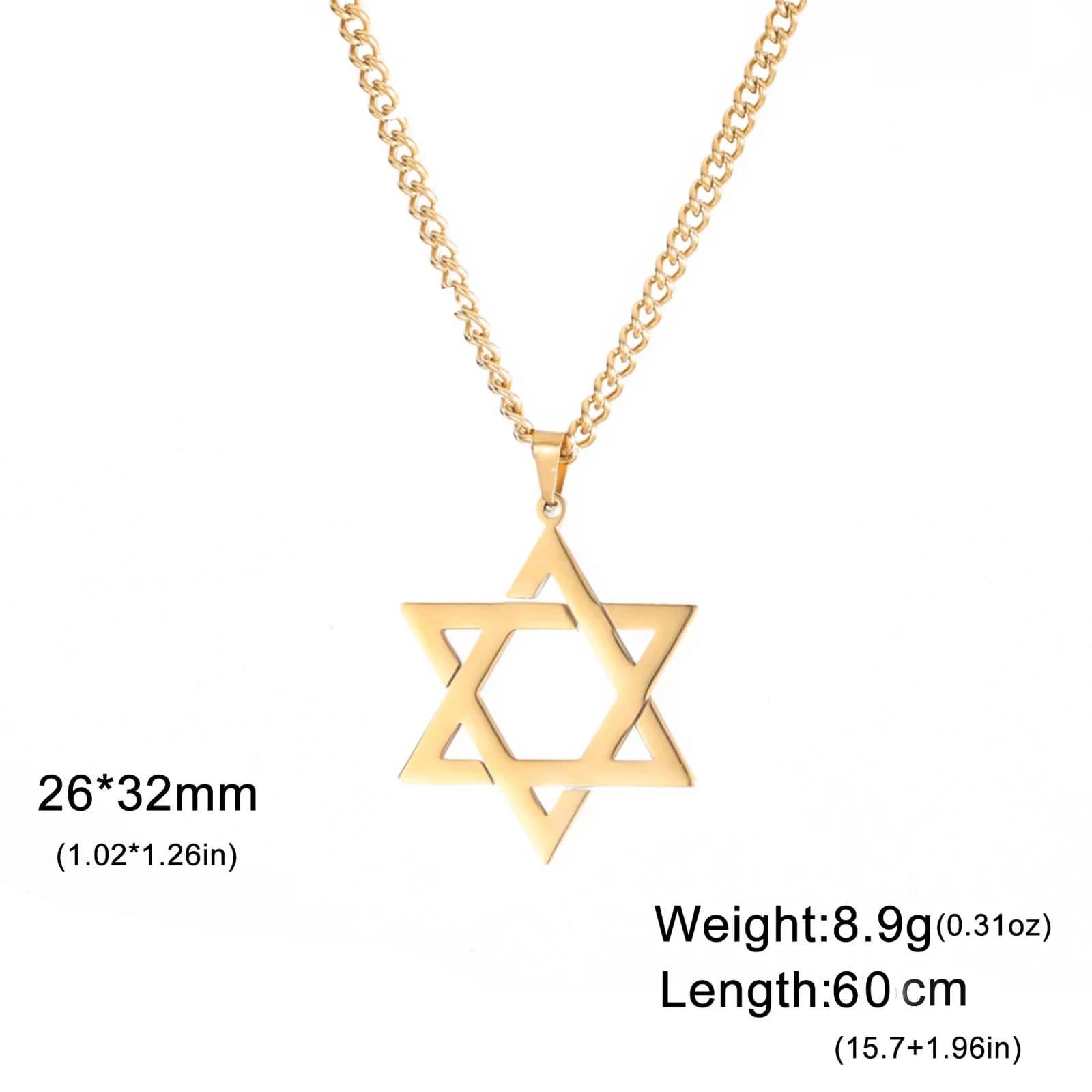 Star of David Pendant Necklace Stainless Steel Jewish Jewellery for Men — image 10