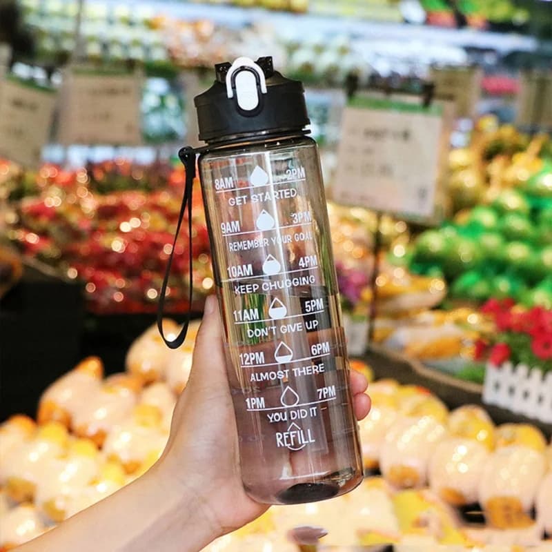 Water Bottle with Time Marker Leak Proof Sport Drinking Bottle Outdoor — image 3