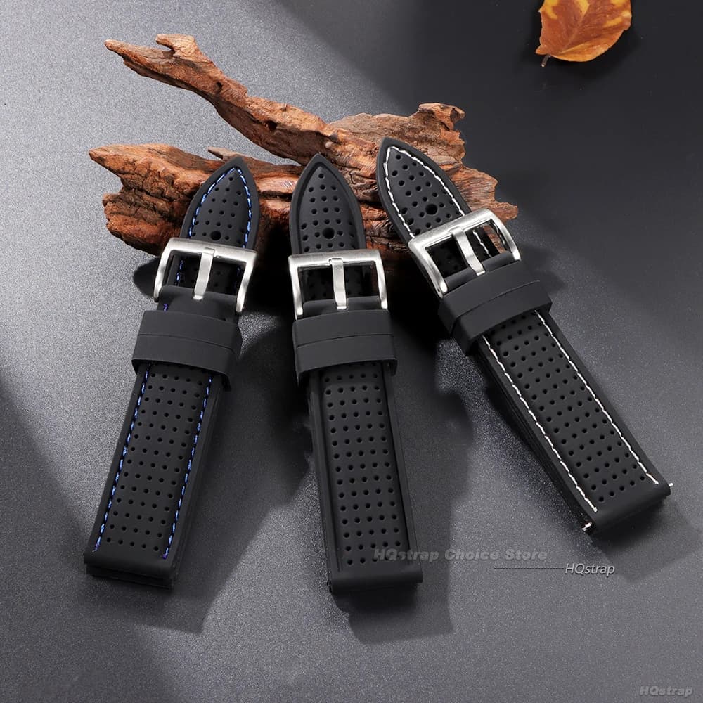 Soft Rubber Watch Strap Men Women Sport Waterproof Silicone 20mm Breathable Band — image 4
