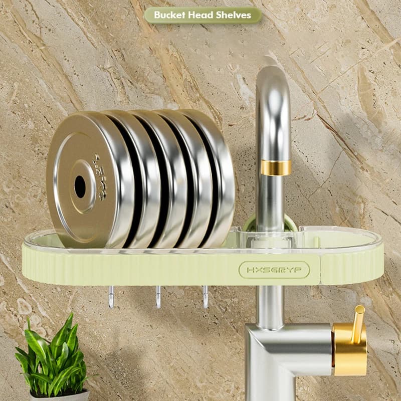 Bathroom Faucet Storage Rack Shower Shampoo Soap Holder Kitchen Sink Sponge — image 5