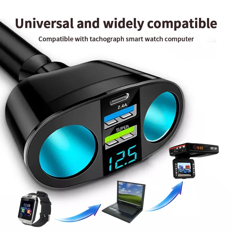 120W QC3.0 Car Charger Dual USB 12V 24V Fast Charging Socket New 1pcs Power For — image 3