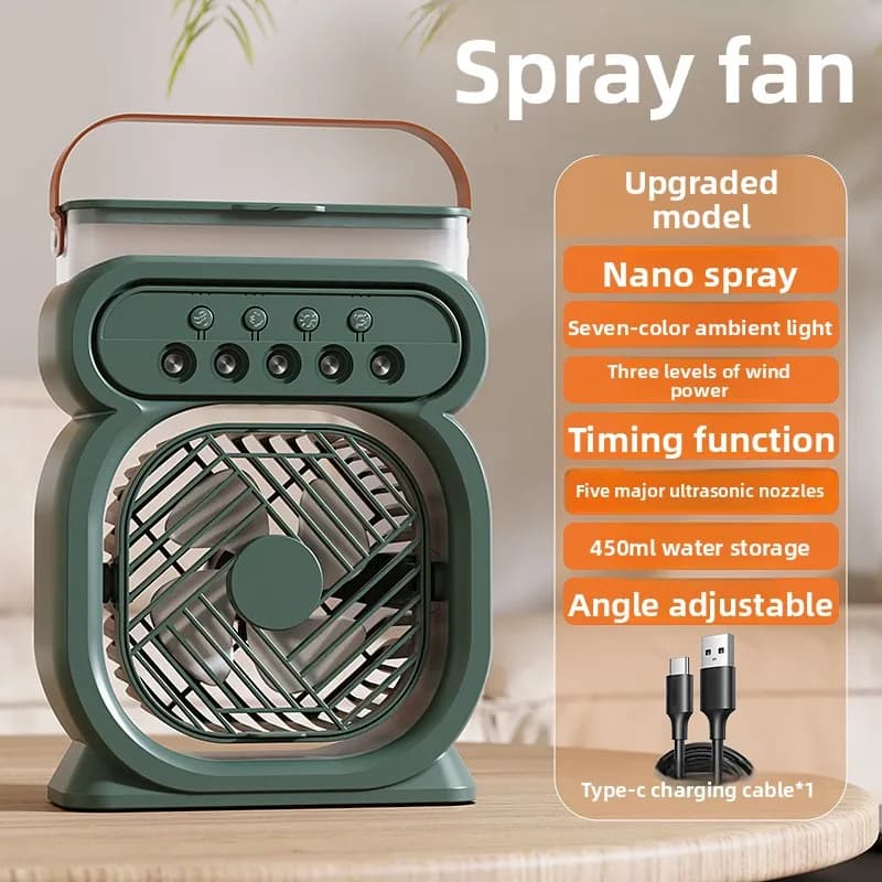 USB Spray Fan Desktop Humidifier Night Light Portable Cooling Water Mist UK — image 5