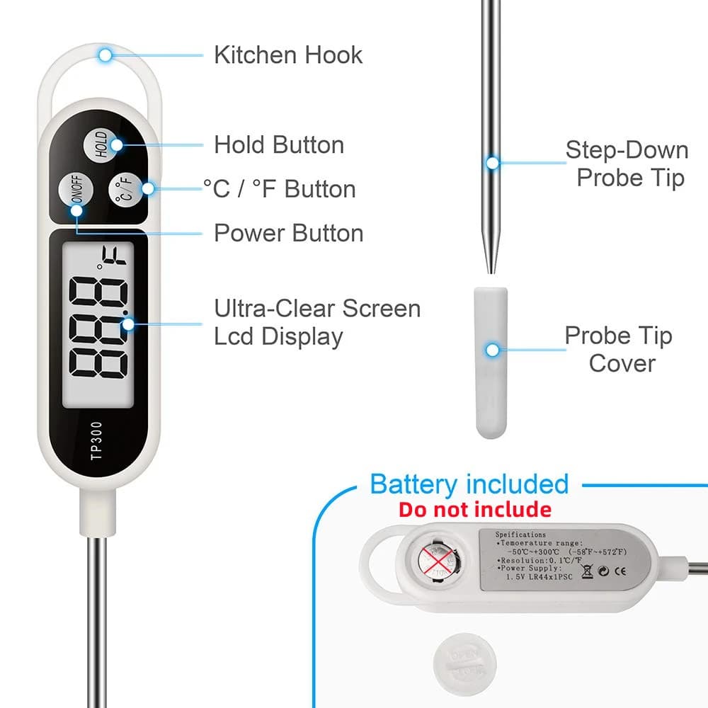 Digital Meat Thermometer Probe Kitchen Food Cooking BBQ Oven TP300 — image 2