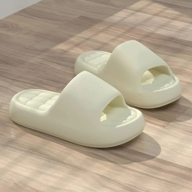 Unisex Bathroom Slippers Cloud Cushion Slides Summer Flat Sandals Thick for Men — image 2