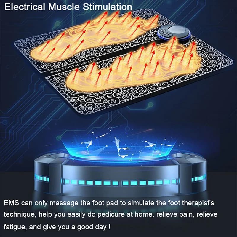 Electric EMS Foot Massager Pad Portable Muscle Stimulation Massage Mat New Pain — image 2