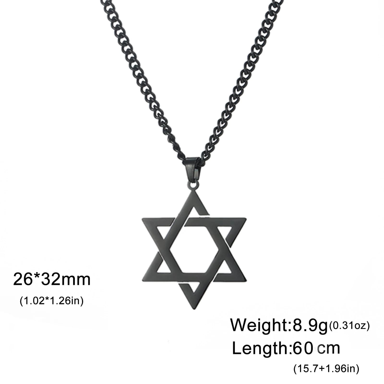 Star of David Pendant Necklace Stainless Steel Jewish Jewellery for Men — image 8
