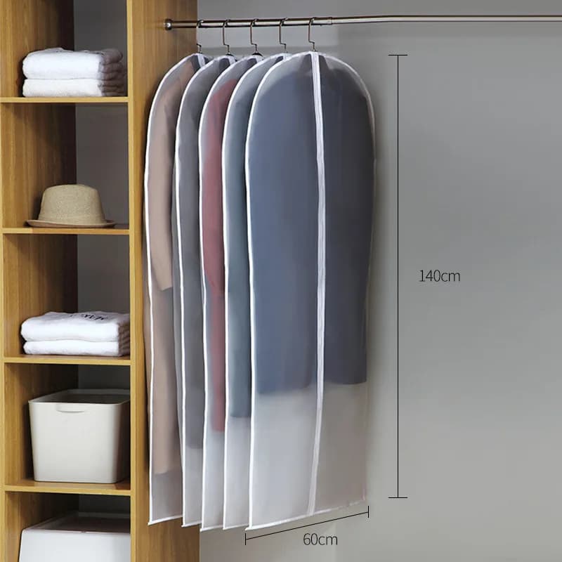 Clothes Hanging Dust Cover Wedding Dress Suit Coat Storage Bag with Zipper — image 8