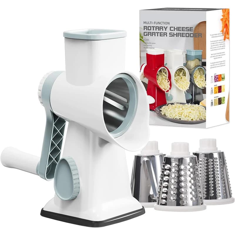 3-in-1 Rotary Cheese Grater Manual Vegetable Slicer Shredder Nut Grinder — image 7