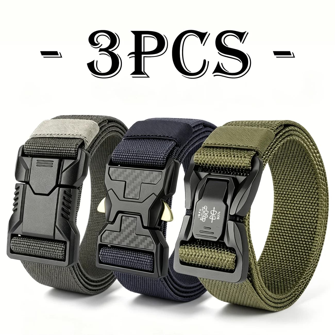 Men's Adjustable Tactical Belt Durable Outdoor Sports Hiking Fitness Belt — image 3