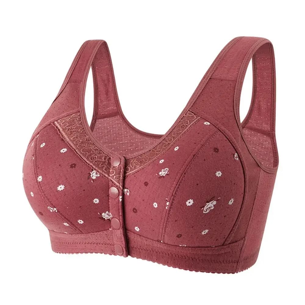 Wireless Bra for Older Women Full Cup Floral Printed Breathable Tank Top Bras UK — image 11