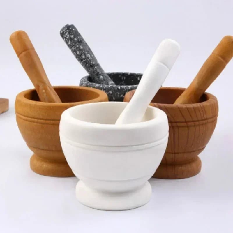 Resin Mortar and Pestle Set Spice Grinder Crusher Bowl Small Kitchen Tool — image 3