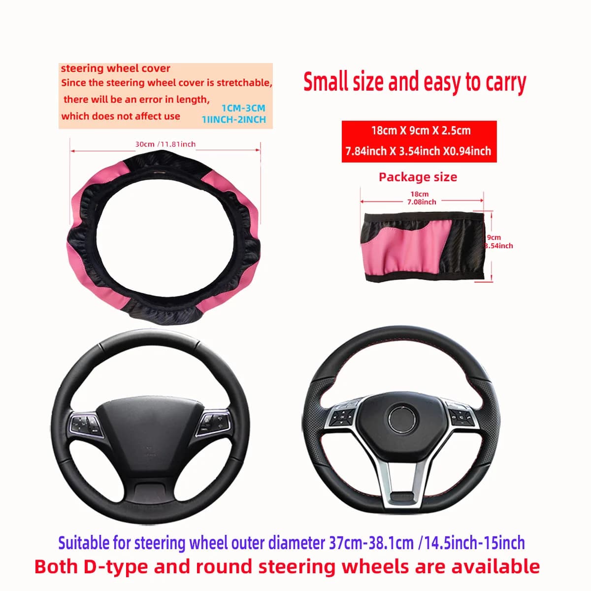 Universal Car Steering Wheel Cover Anti Slip Breathable Sport Grip Protector — image 4