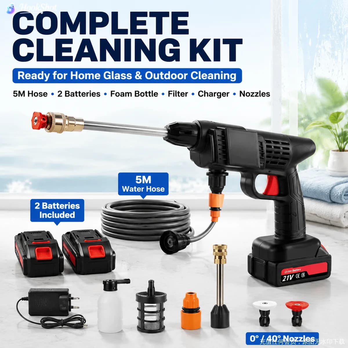 Cordless High Pressure Car Washer Portable Handheld Water Jet Cleaner with Batteries — image 8
