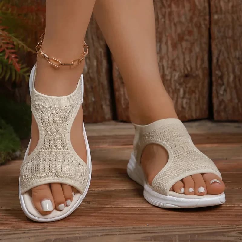 Women's Summer Sandals Mesh Knit Roman Beach Shoes Slip On Comfort — image 15