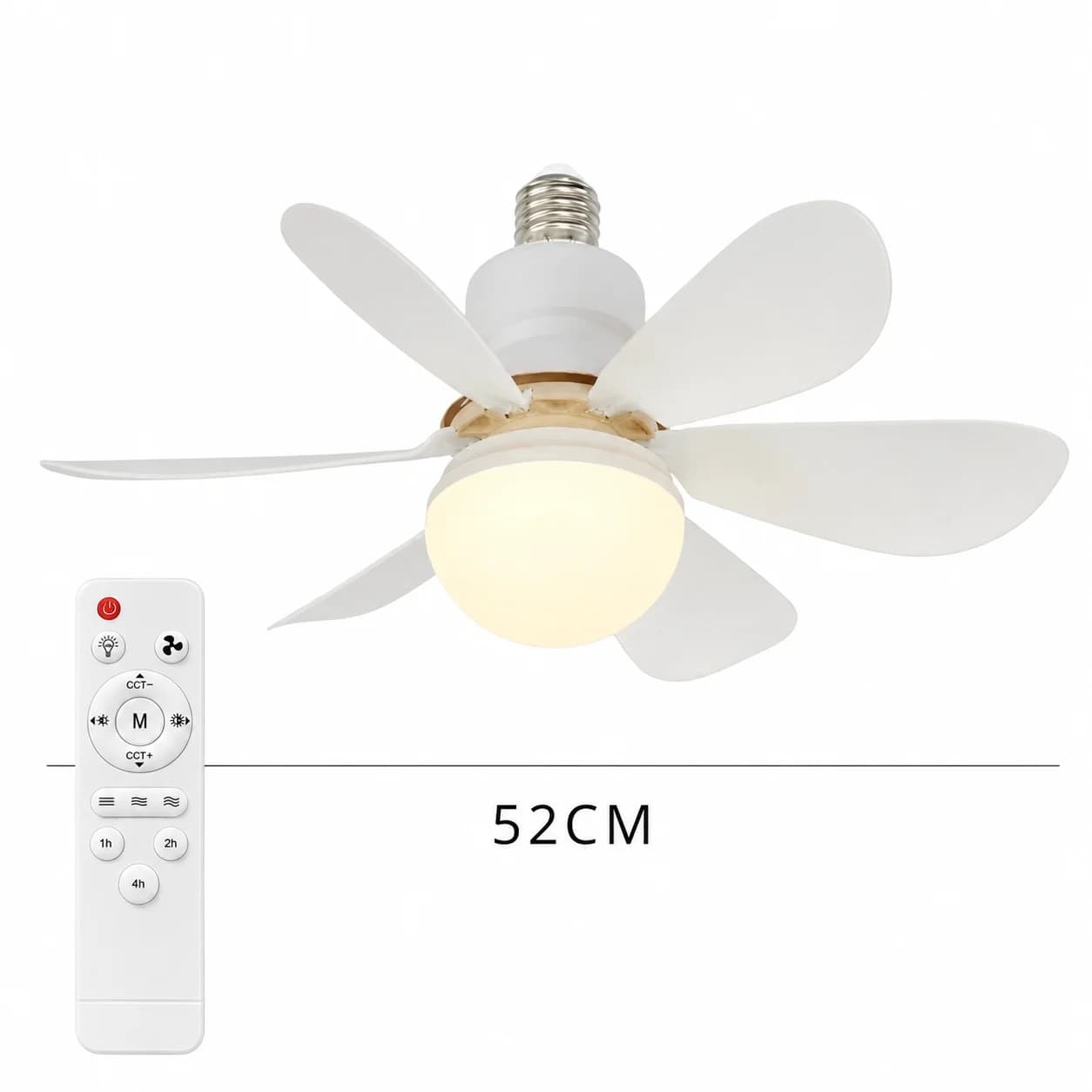 Ceiling Fan with LED Light Remote Control 30W 40W E27 Fans Lamp Base Silent — image 8