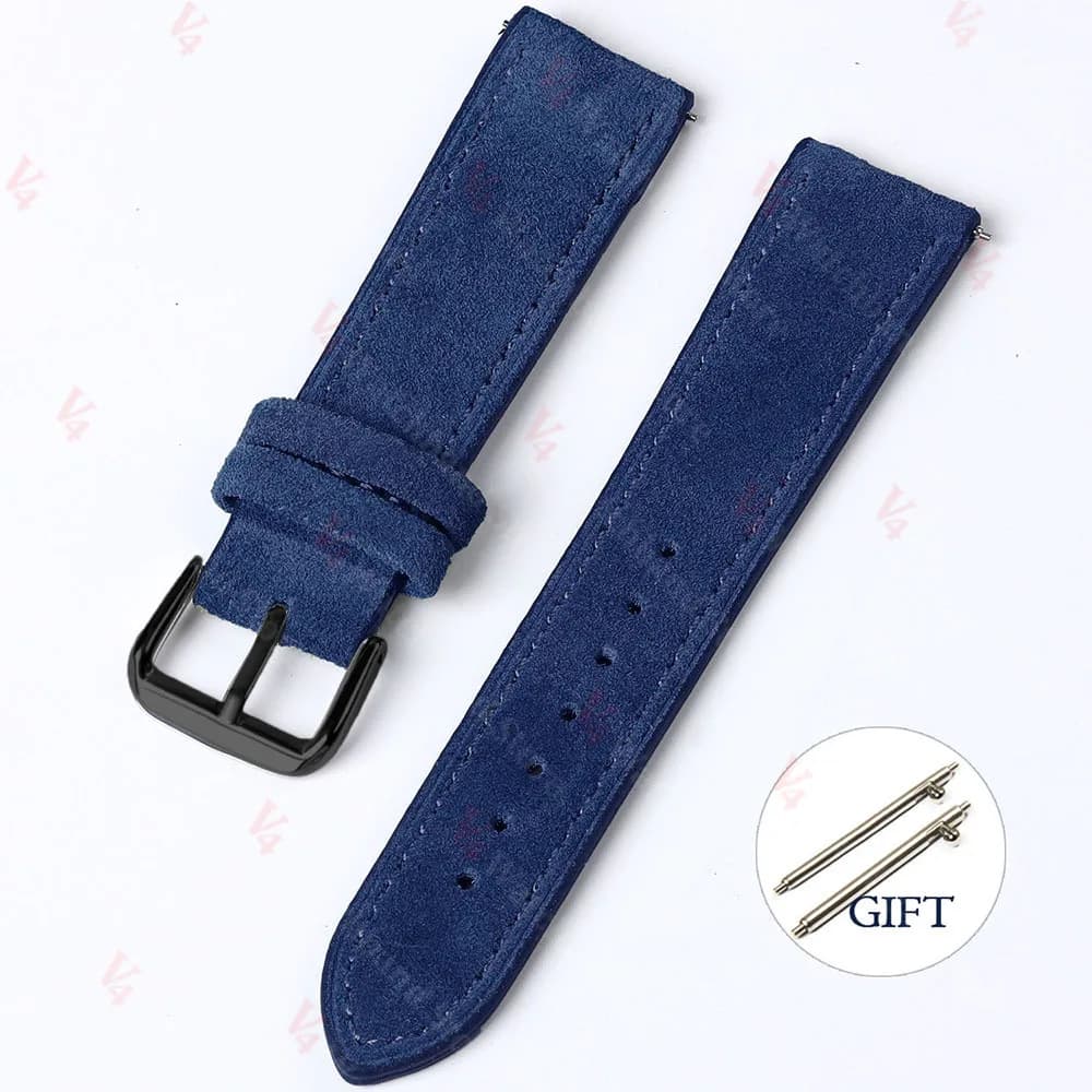 Watch Strap 18mm 19mm 20mm 22mm Suede Cowhide Handmade New Vintage Band Gray for — image 9