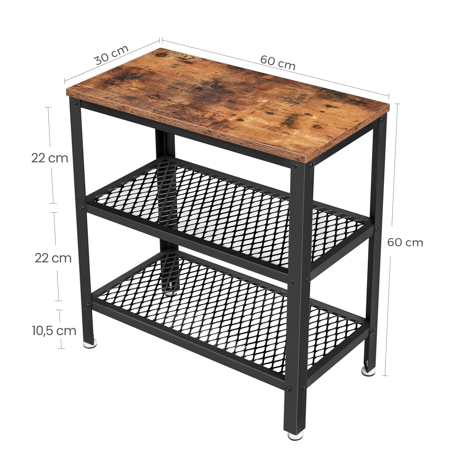 Side Table Console Table 2 Shelves Mesh Storage Hallway Living Room New VASAGLE — image 2