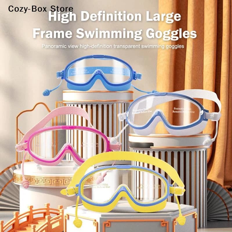 Swimming Goggles Big Frame HD View Anti-Fog Waterproof 1 Pc Multi Colour — image 2