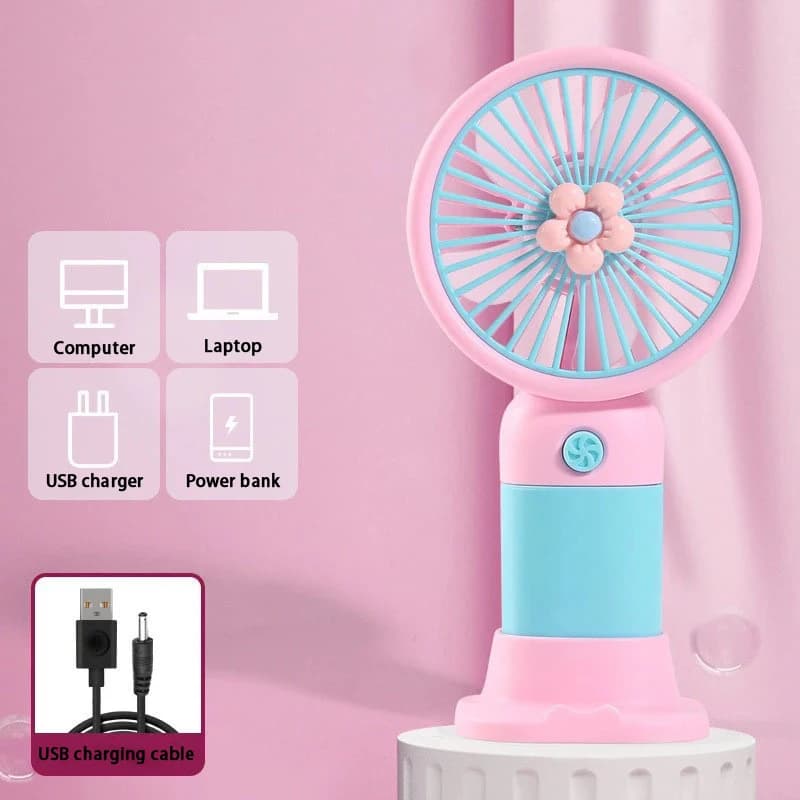 USB Rechargeable Portable Handheld Fan Dual Purpose Hand & Desktop Summer Fan — image 8