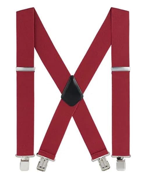 Men's Suspenders Braces 50mm Wide Elastic X-Shaped Four Clip Black — image 6