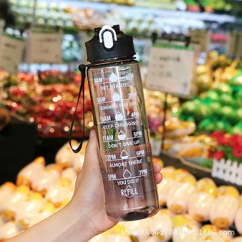 Water Bottle with Time Marker Leak Proof Sport Drinking Bottle Outdoor — image 9