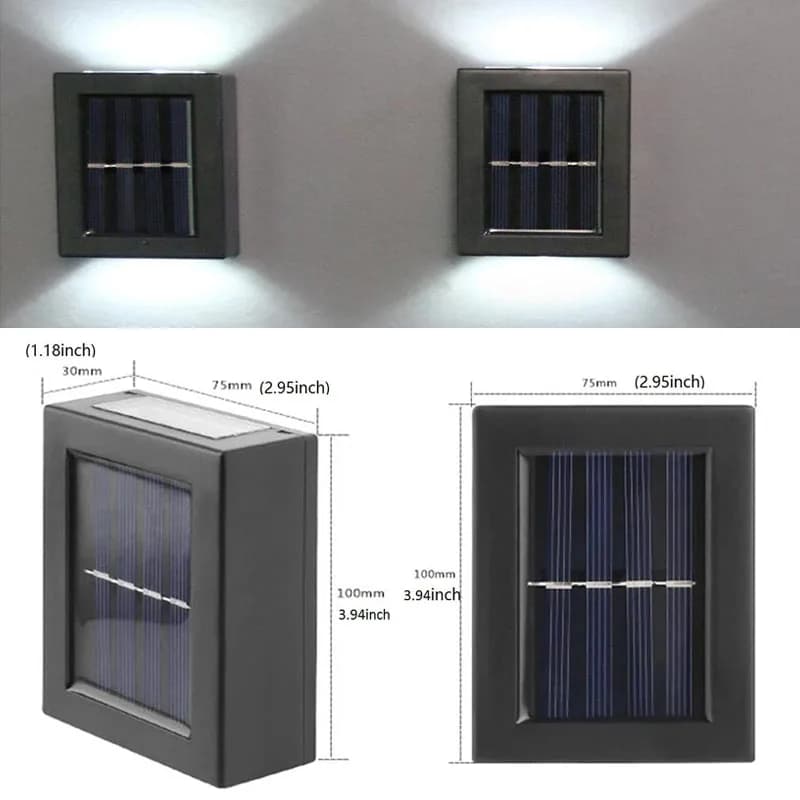 Solar Wall Light Waterproof Up Down Outdoor Garden Yard Stairs Lamp — image 8