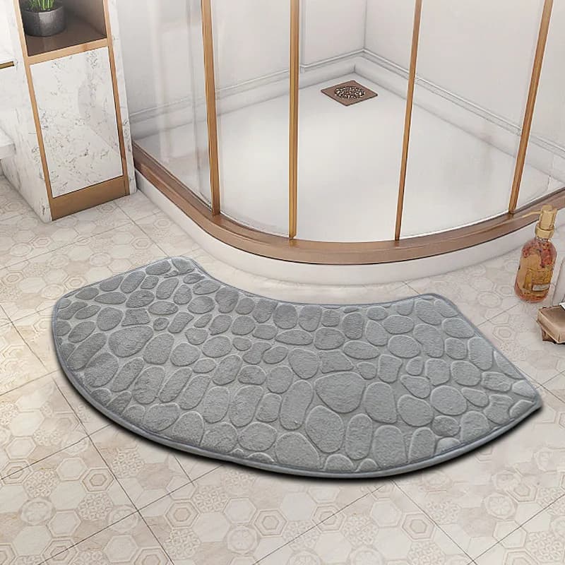 Bath Mat Non Slip Velvet Cobblestone Embossed Absorbent New Bathroom Doormat Dry — image 13