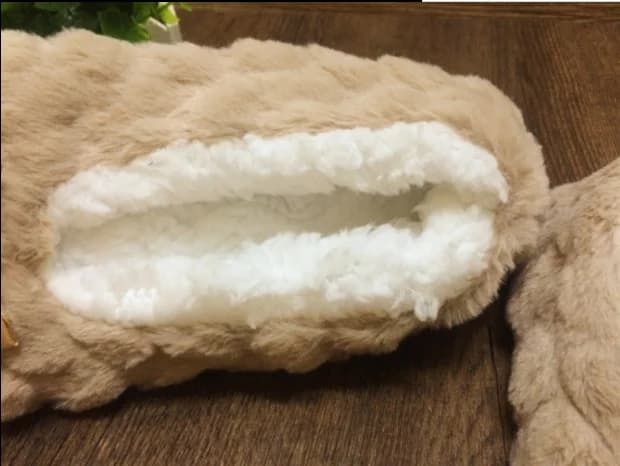 Women's Fluffy Slippers Winter Warm Plush Fur with Bow Non-Slip Indoor House Grip Sole — image 4
