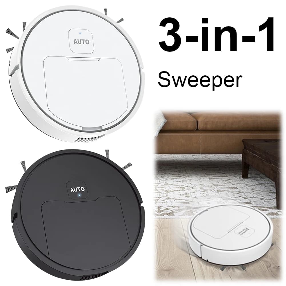 3-in-1 Robot Vacuum Cleaner USB Rechargeable Smart Navigation Object Avoidance