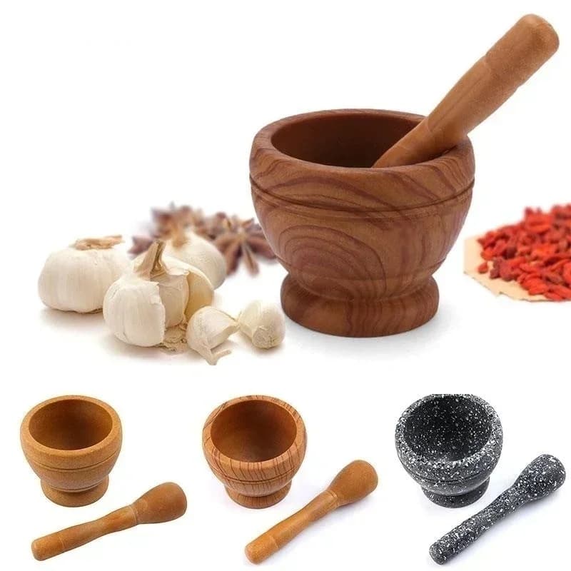 Resin Mortar and Pestle Set Spice Grinder Crusher Bowl Small Kitchen Tool — image 2