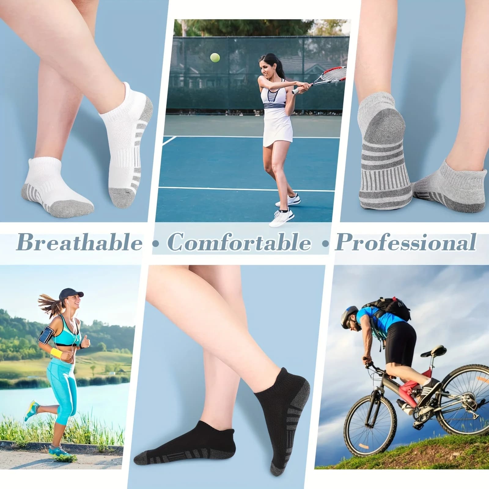 Men's Mesh Breathable Sports Socks Low Cut Short Tube Casual Ankle Socks — image 6