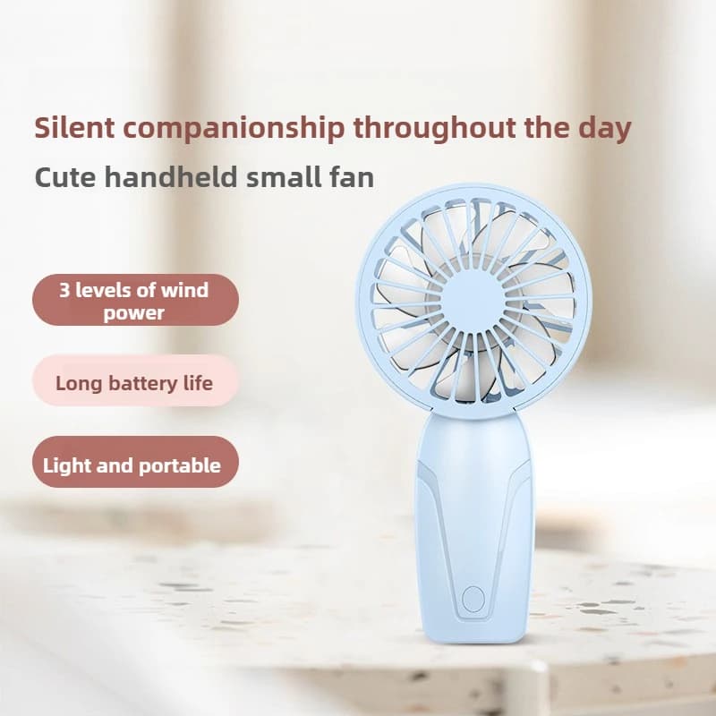 Portable Handheld Mini Fan USB Rechargeable Pocket Fan Small Cooling Fan ABS — image 2