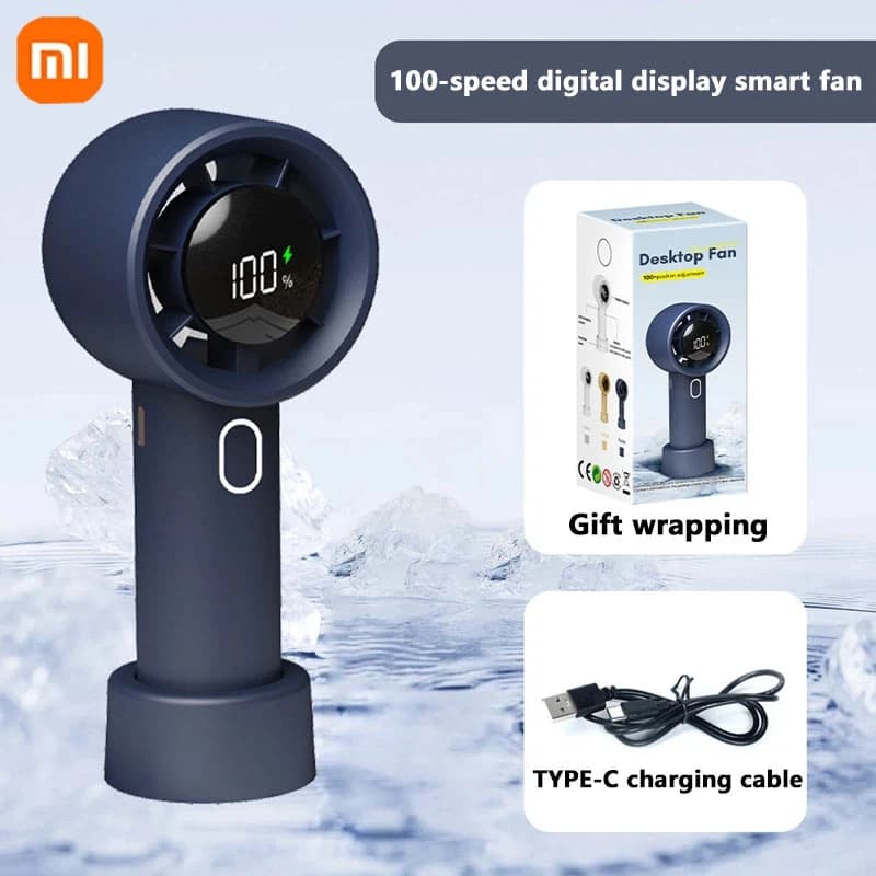 Handheld Fan USB High Speed 100 Gears Digital Display Portable Mini — image 8