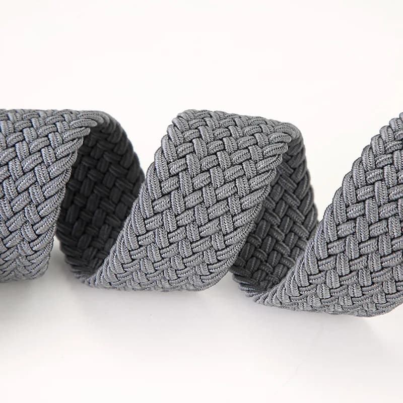 Elastic Woven Canvas Belt Unisex Pin Buckle Stretch Casual Trouser Belt — image 3