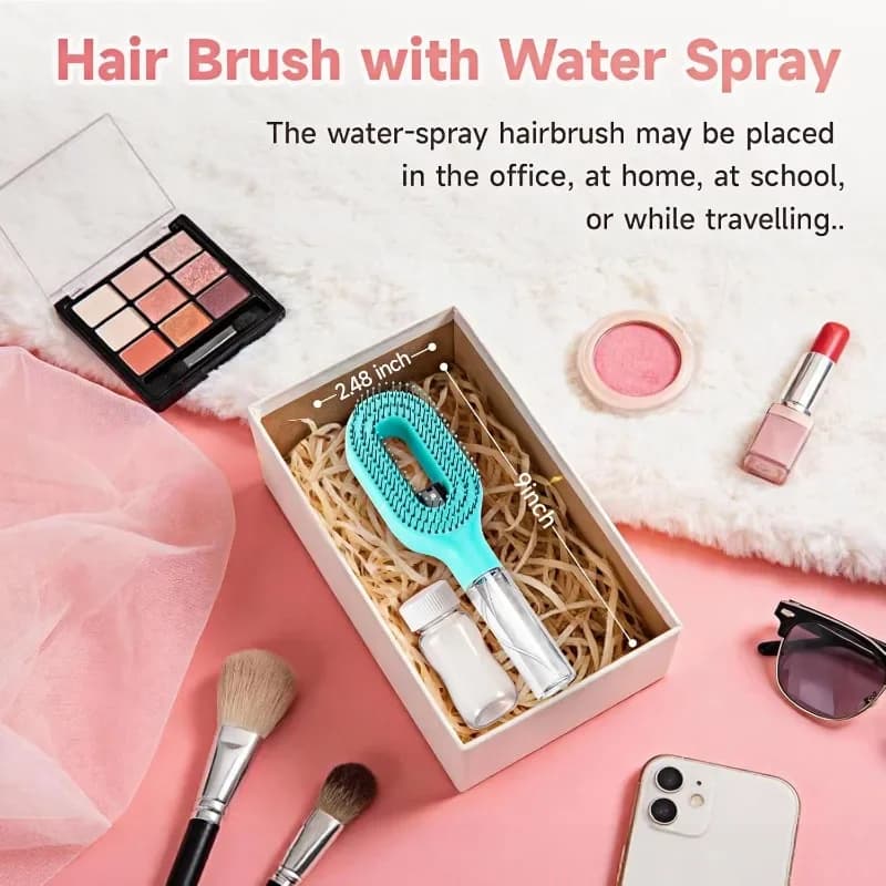 2-in-1 Spray Hair Comb Detangling Scalp Massage Brush Styling and Care Tool — image 7