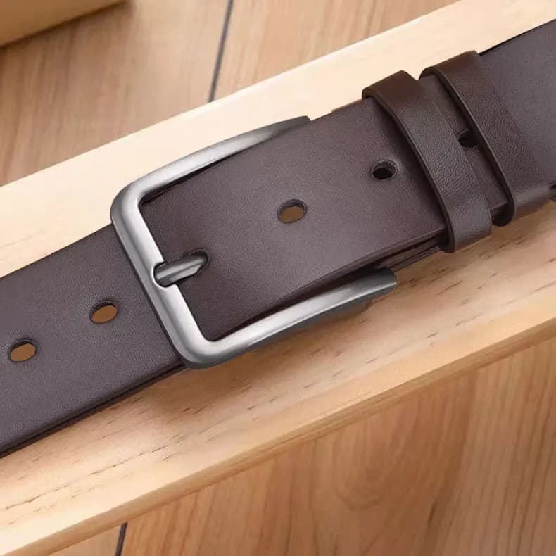 Men's Alloy Square Pin Buckle Belt PU Leather Jeans Business Leisure Belts — image 5