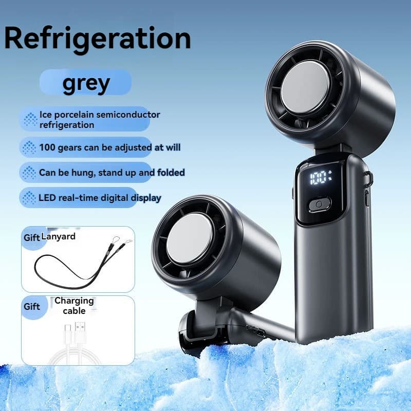 Portable Handheld Fan with Ice Pack Folding Neck Fan Outdoor Cooling — image 7