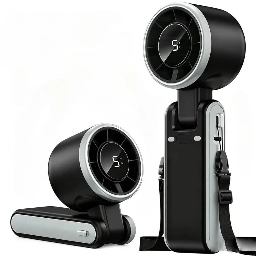 Foldable Mini Desk Fan 5 Speed Rechargeable Ultra Quiet Brushless Motor — image 8
