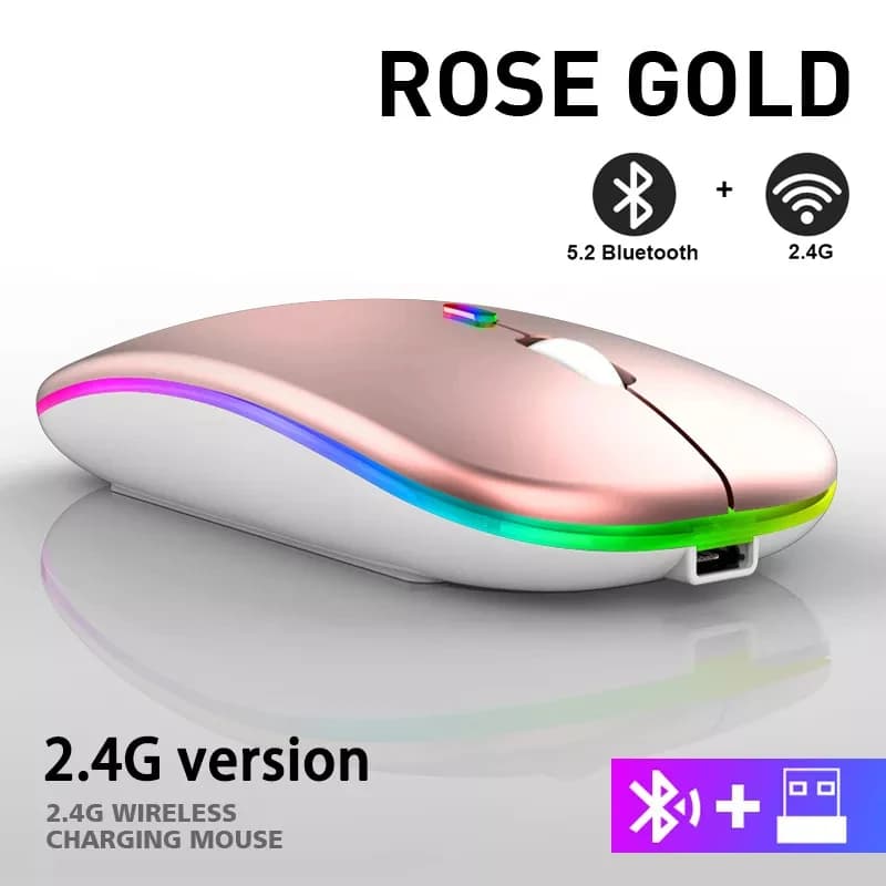 Rechargeable Bluetooth Wireless Mouse 2.4GHz USB RGB 1600DPI Gaming — image 7
