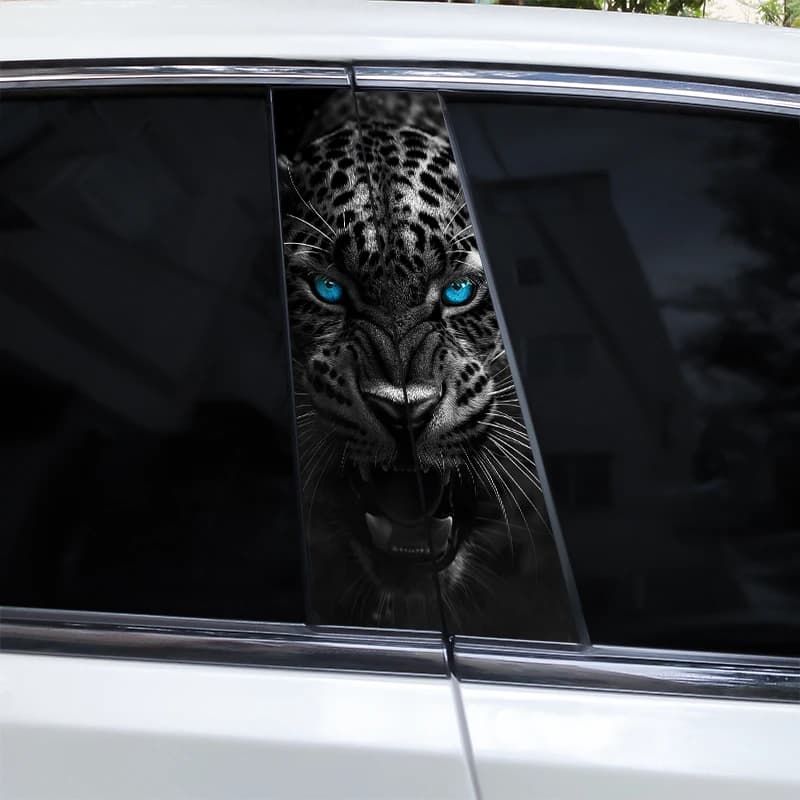 Leopard Car B-Pillar Waterproof Sticker DIY Door Styling Decal New 2pcs Animal U — image 11