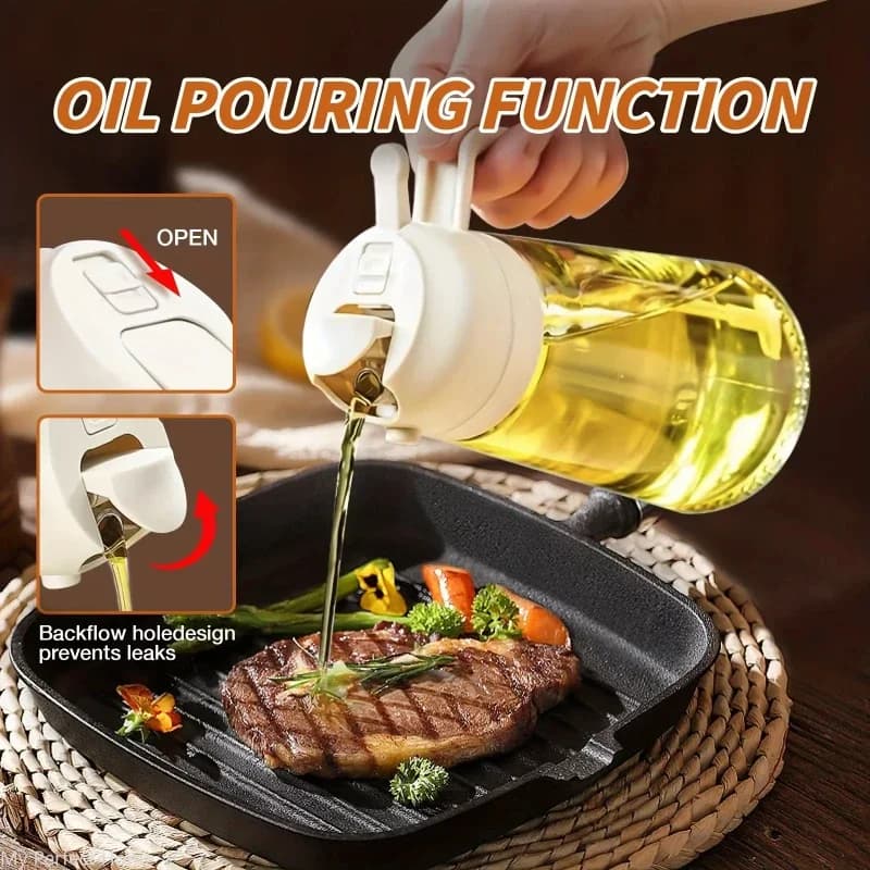 Oil Sprayer Bottle 500ml Kitchen Spray Dispenser BBQ Baking New 2in1 Plastic for — image 3