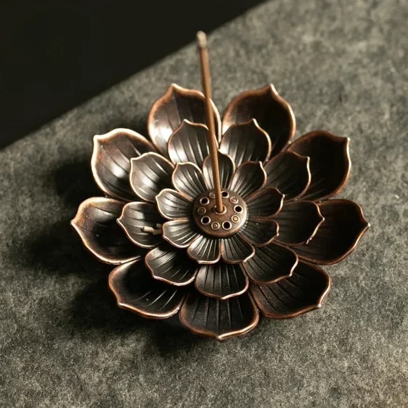 Incense Holder Stick Burner Alloy Lotus 3 Level Ash Catcher New for Sticks and U — image 4