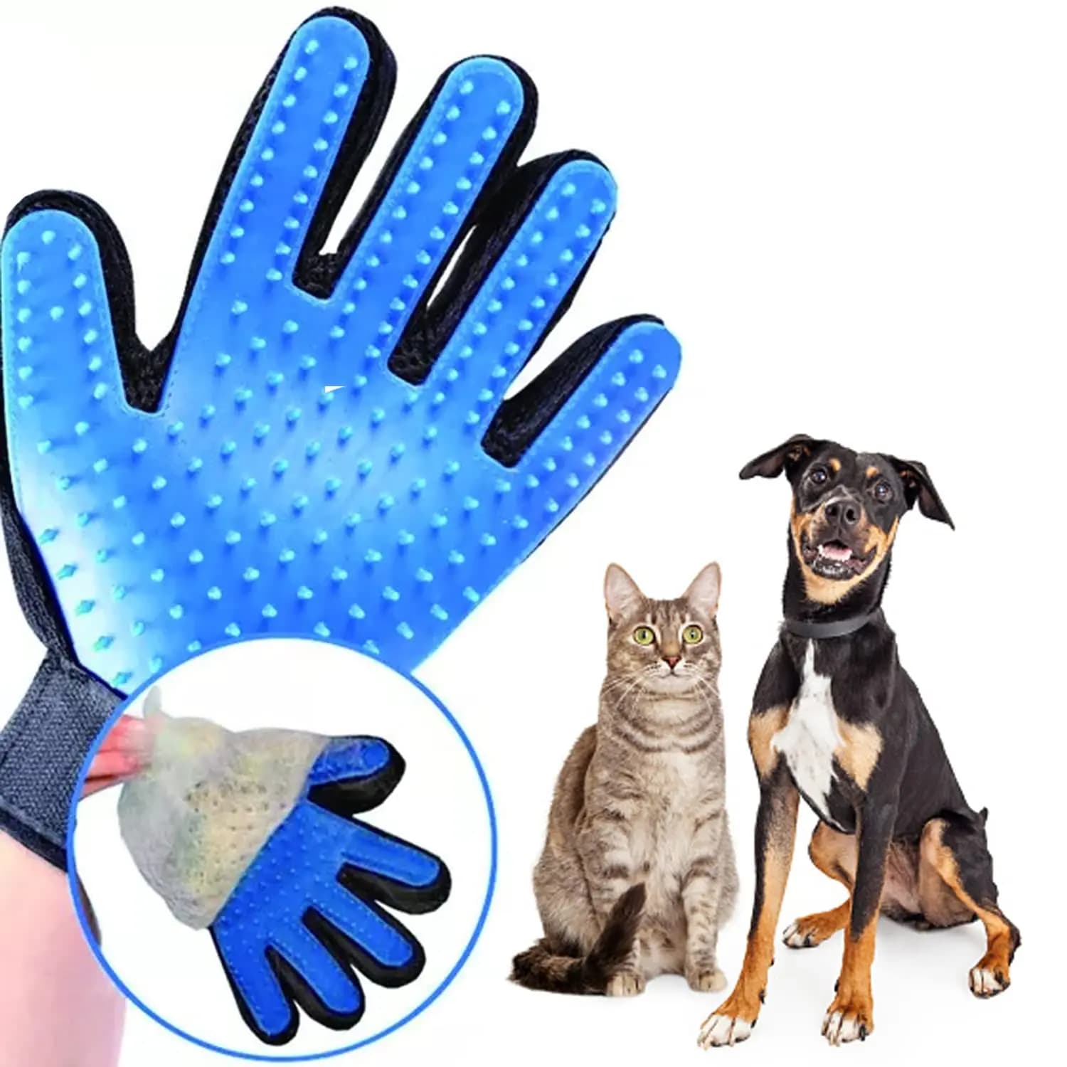 Pet Hair Remover Gloves Cat Dog Grooming Deshedding Brush New For Effective Bath — image 6