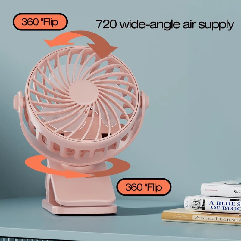 Portable Rechargeable Clip-On Fan 720° Rotating with Night Light — image 4