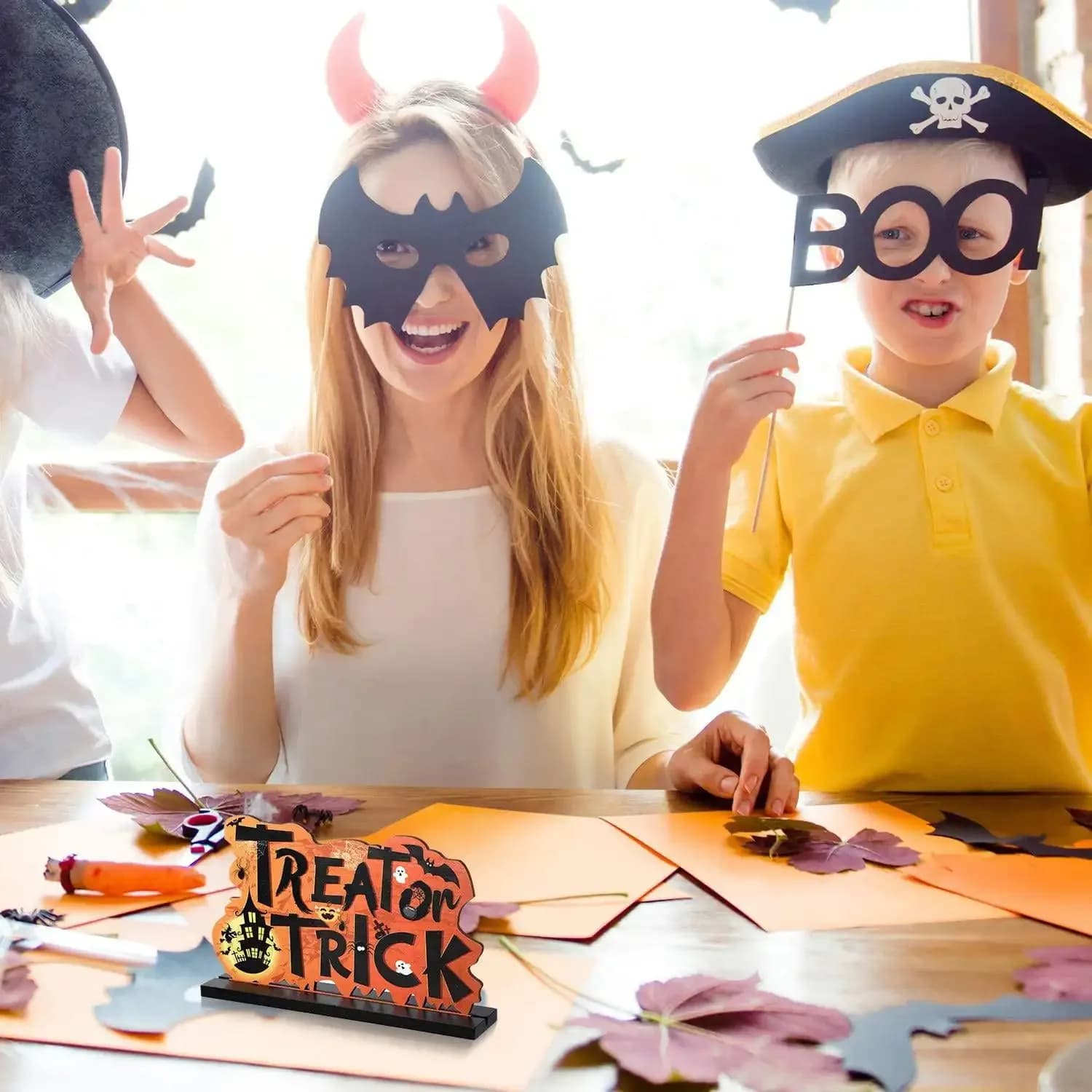 Halloween Wooden Decorations Desktop Ornaments Set Trick or Treat Party Decor UK — image 2